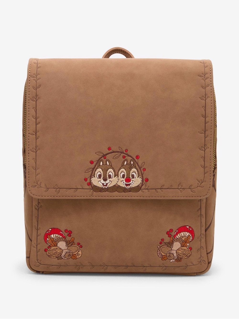 New Loungefly Disney Chip & Dale Mushrooms Mini Backpack